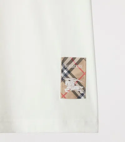 Burberry Cotton Check-trim T-shirt In White