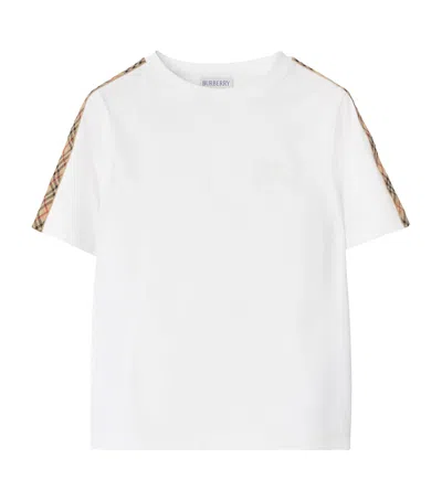 BURBERRY COTTON CHECK-TRIM T-SHIRT