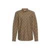 Burberry Beige Button-down Shirt With Check Pattern