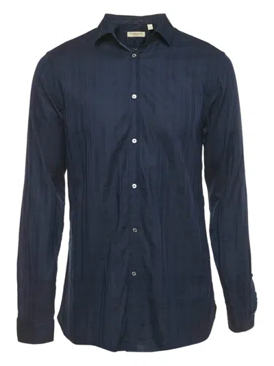 Pre-owned Burberry Cotton Checked Shirt In Blue