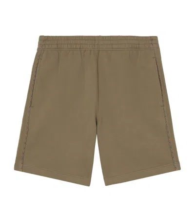 Burberry Cotton Check-trim Sweatshorts In Brown