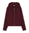 Burberry Harper Checked Cotton-jersey Zip-up Hoodie In Red