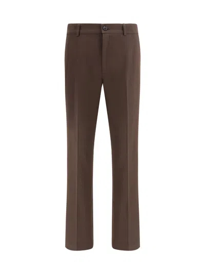 Burberry Men Cotton Chino Pants In Brown