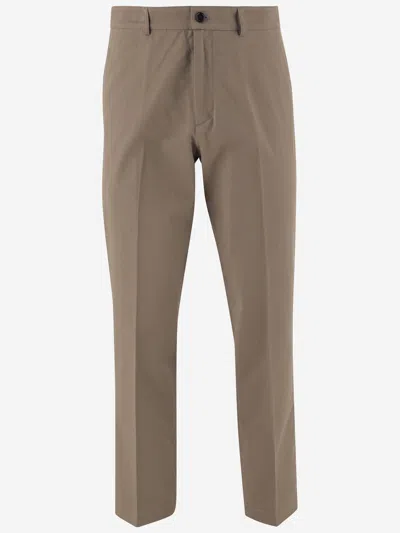 Burberry Cotton Chino Pants In Natural
