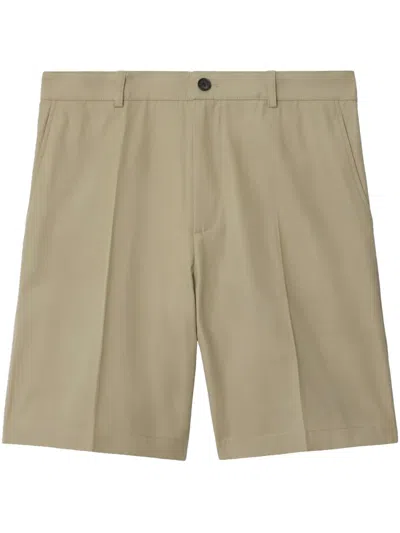 Burberry Cotton Chino Shorts In Skylark