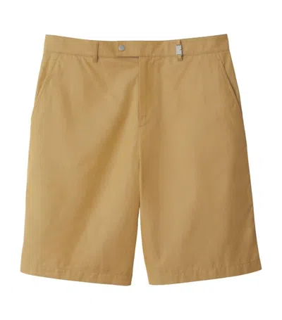 Burberry Cotton Chino Shorts In Neutrals