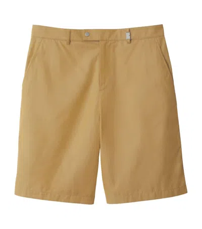 Burberry Cotton Chino Shorts In Nude