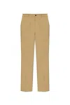 Burberry Logo-embroidered Cotton Chino Trousers In Brown