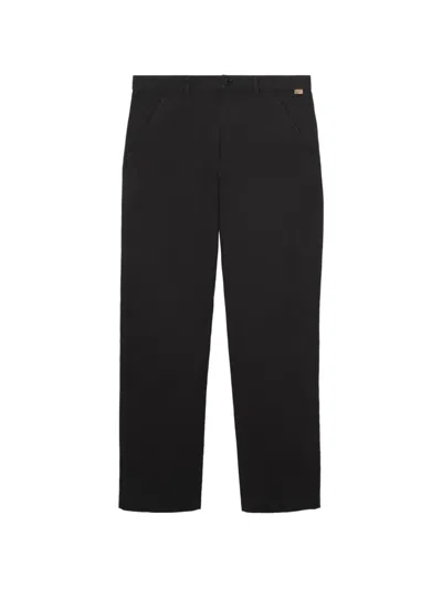 Burberry Cotton Chinos In Black