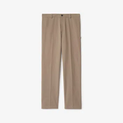 Burberry Cotton Chinos In Brown