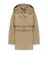 Burberry Childrens Cotton Hooded Trench Coat In Nude