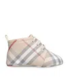 Burberry Beige Sneakers For Babykids With Vintage Check In Multi
