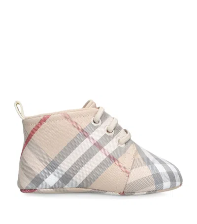 Burberry Kids' Cotton Corby Booties In Multi