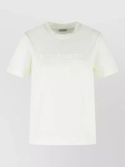 Burberry Cotton Crew Neck Regular Fit T Shirt In White