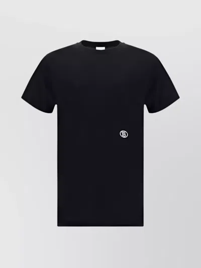 Burberry Cotton Crew Neck Short Sleeve T-shirt In Black