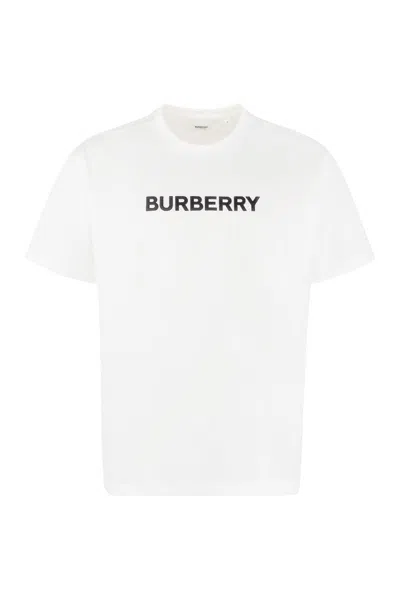 Burberry Logo Print Cotton Oversized T-shirt In White