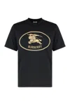Burberry Mens Brand-print Crewneck Cotton-jersey T-shirt Black Xl In Black