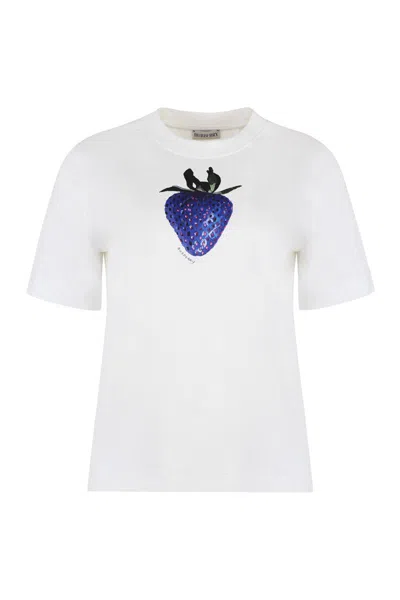 Burberry Strawberry-print Cotton T-shirt In White