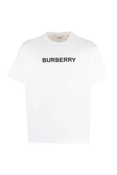 Burberry Logo Print Cotton Oversized T-shirt In White