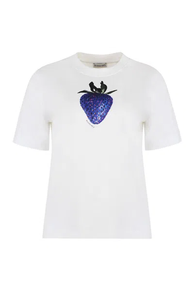 Burberry Strawberry Cotton T-shirt In White
