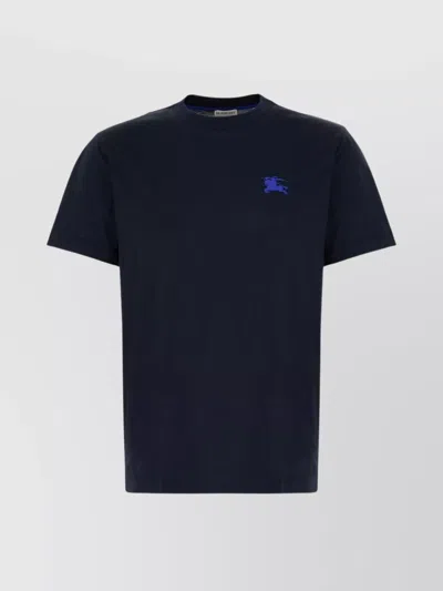 Burberry Cotton Crew-neck T-shirt With Short Sleeves In Black