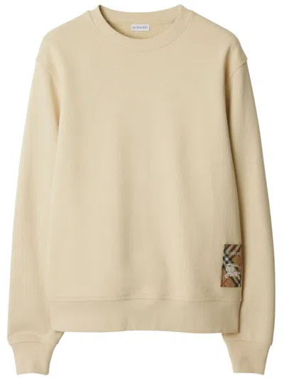 Burberry Cotton Crewneck Sweatshirt In Neutral