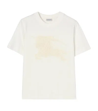 Burberry Cotton Crochet Ekd T-shirt In White