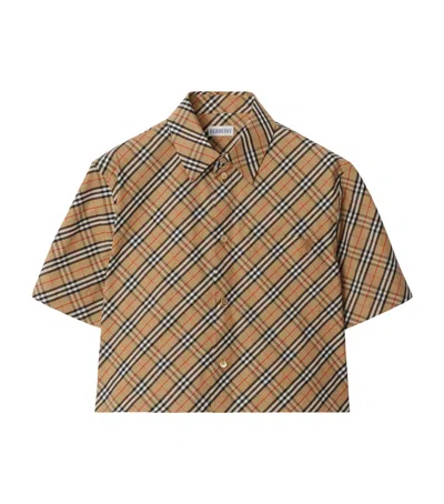 BURBERRY COTTON CROPPED CHECK SHIRT