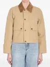 Burberry Beige Cropped Cotton Jacket In Neutrals
