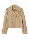 Burberry Double-breasted Cotton Lightweight Jacket In Brown