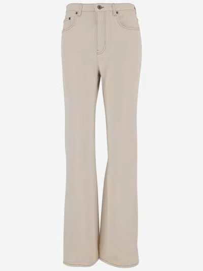 Burberry Cotton Denim Jeans In Neutral