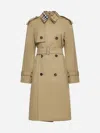 BURBERRY COTTON DOUBLE-BREASTED LONG TRENCH COAT