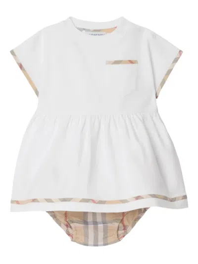 Burberry Babies' Cotton Dress In White