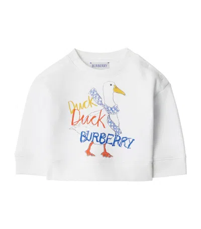 Burberry Kids Cotton Duck Sweatshirt (1-18 Months) In White