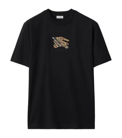 Burberry Graphic Print Crew Neck Short Sleeve T Shirt In Black