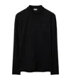 Burberry Ekd Long-sleeve Polo Shirt In Black