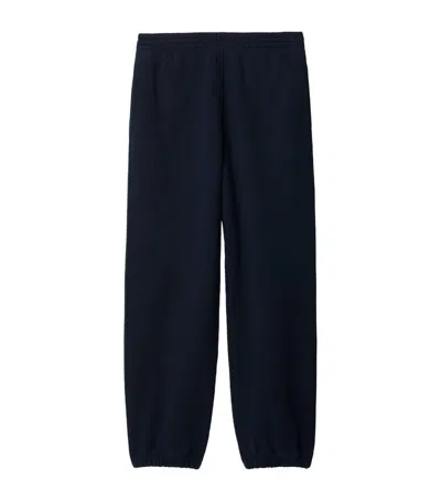 Burberry Cotton Ekd-appliqué Sweatpants In Blue
