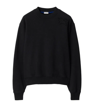 Burberry Cotton Ekd-appliqué Sweatshirt In Black
