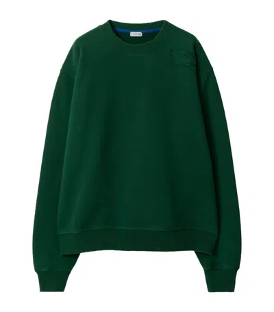 Burberry Ekd-appliqué Cotton Sweatshirt In Green