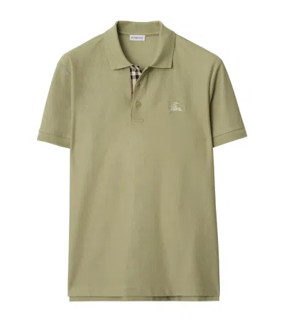 Burberry Cotton Ekd-embroidered Polo Shirt In Green