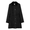 Burberry Cotton Ekd Embroidered Waxed Coat In Black