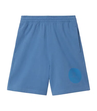 Burberry Ekd-badge Cotton Shorts In Pool