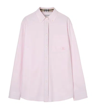 Burberry Cotton Ekd Oxford Shirt In Pink