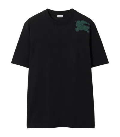Burberry Cotton Ekd Print T-shirt In Black