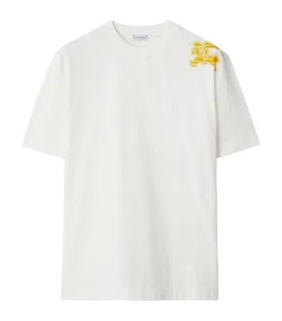 Burberry Cotton Ekd Print T-shirt In White