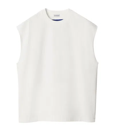 Burberry Cotton Ekd Sleeveless T-shirt In White