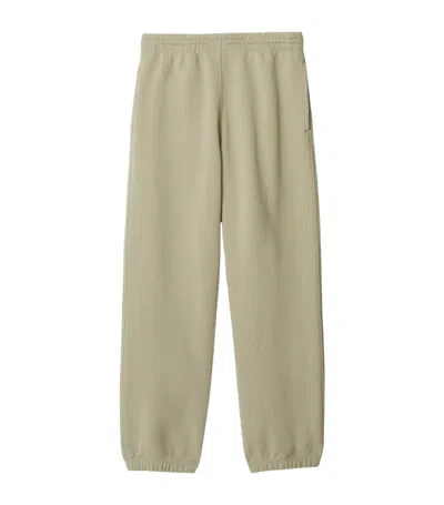 Burberry Appliqué-logo Cotton Track Pants In Green
