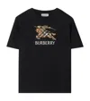 Burberry Ekd Check Cotton T-shirt In Black