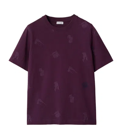 Burberry Cotton Ekd T-shirt In Purple