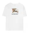 Burberry Ekd Check Cotton T-shirt In White